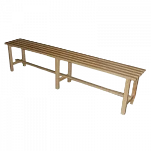 Banco de vestuario de madera de pino con listones para clínicas de fisioterapia