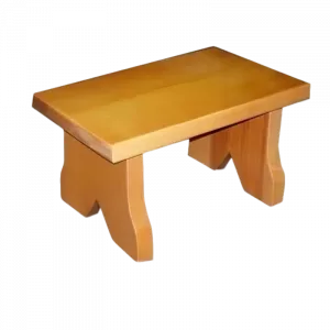 Banqueta de madera de haya maciza para acceso a camillas de fisioterapia