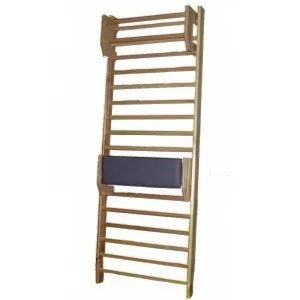 Espaldera de madera para fisioterapia de 245x90 cm con soporte almohadillado desmontable para cabeza y rodillas