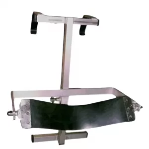 Soporte cabeza para baño de mariposa fabricado en acero inoxidable para sujeción en clínicas de hidroterapia.